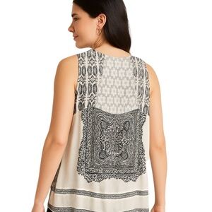 Hope Springs | Boho Button Front Tank Sz L EUC